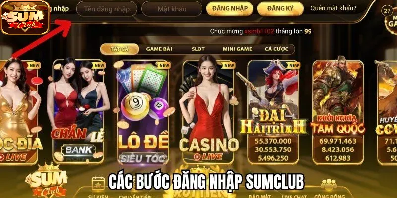 Các bước Đăng Nhập SUMCLUB